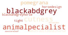 A word cloud containing words like blackandgrey, animal specialist, and blackandgreyhorse