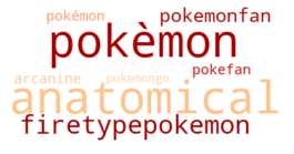 A word cloud containing words like pokemonfan and firetypepokemon